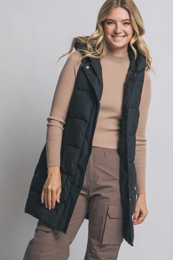 PUFFER VEST- Black