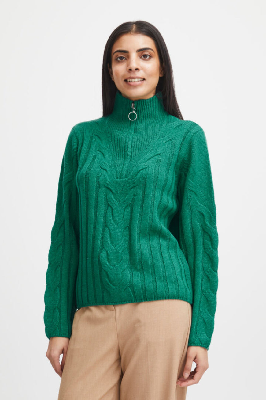BYoung - Green Half Zip Sweater