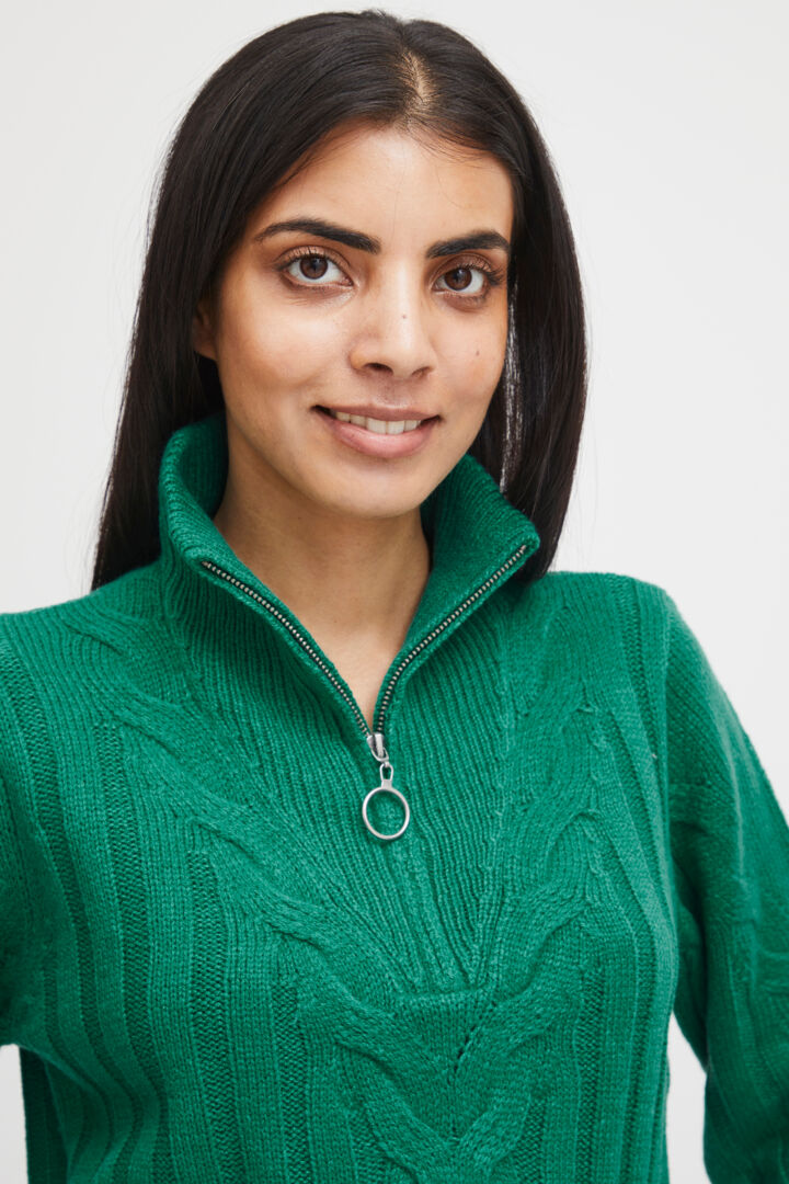 BYoung - Green Half Zip Sweater