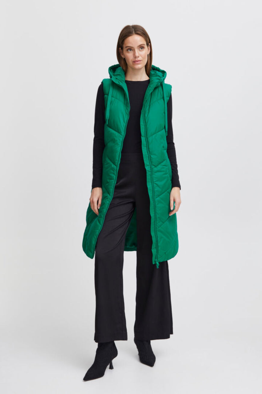 BYoung Green Puff Vest