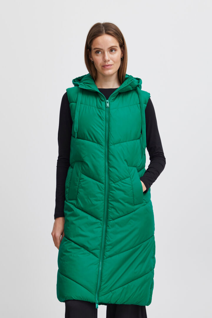 BYoung Green Puff Vest