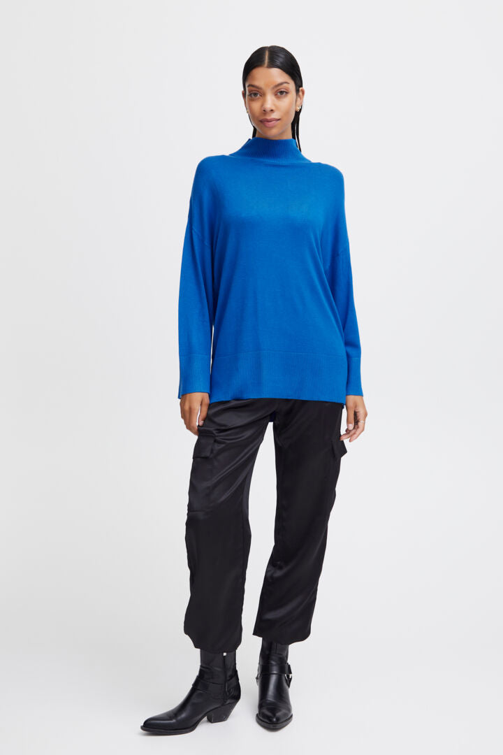BYoung - Blue Knitted Pullover