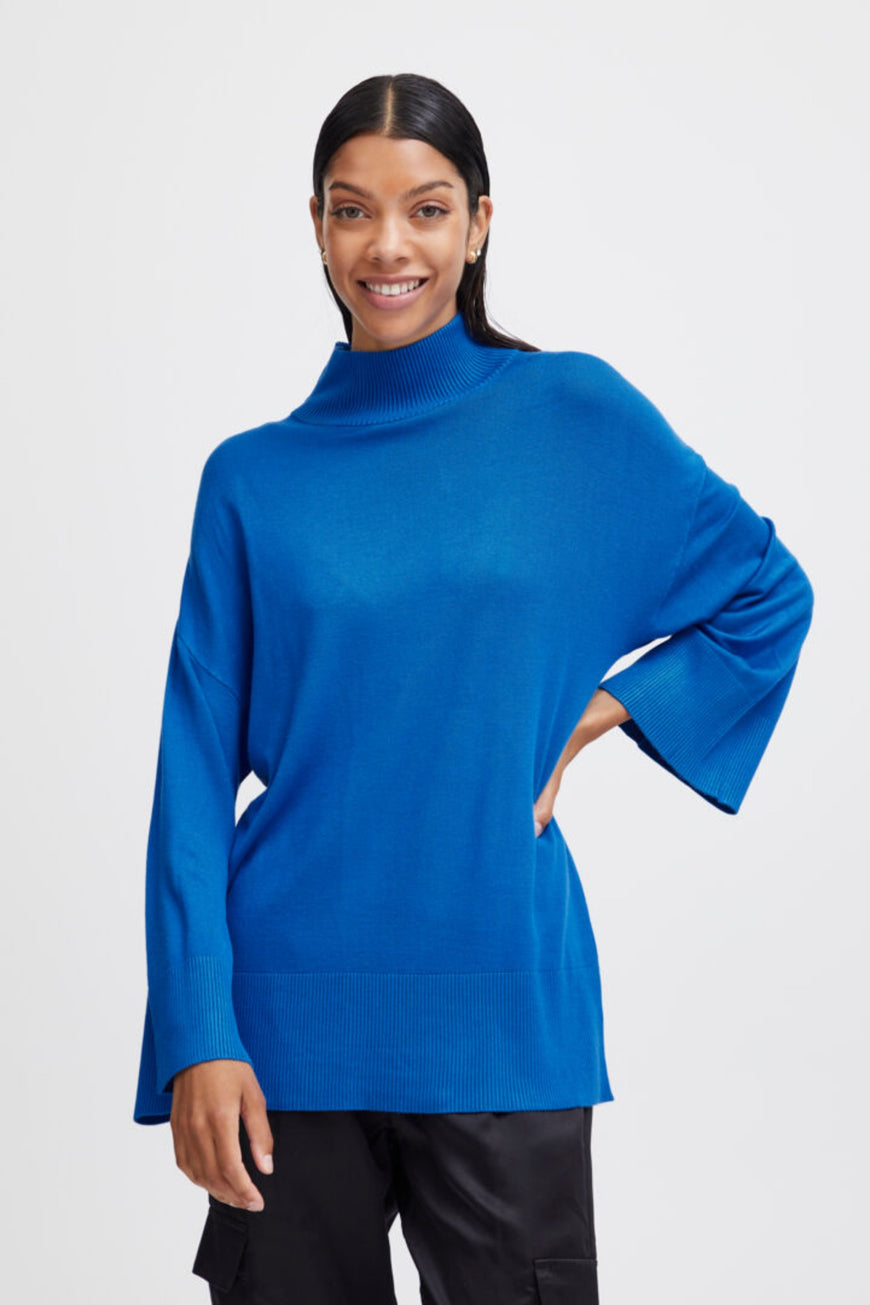 BYoung - Blue Knitted Pullover