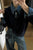 COMMENSE | 2 in 1 Panel Lapel Sweater with Denim Accent (S)