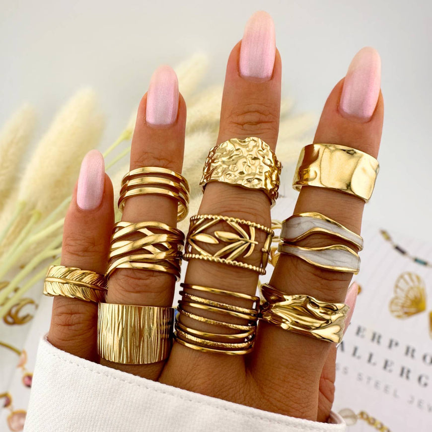18K Hammered Gold Plated Ring