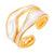 Gold & White Adjustable Ring- 18K Plated