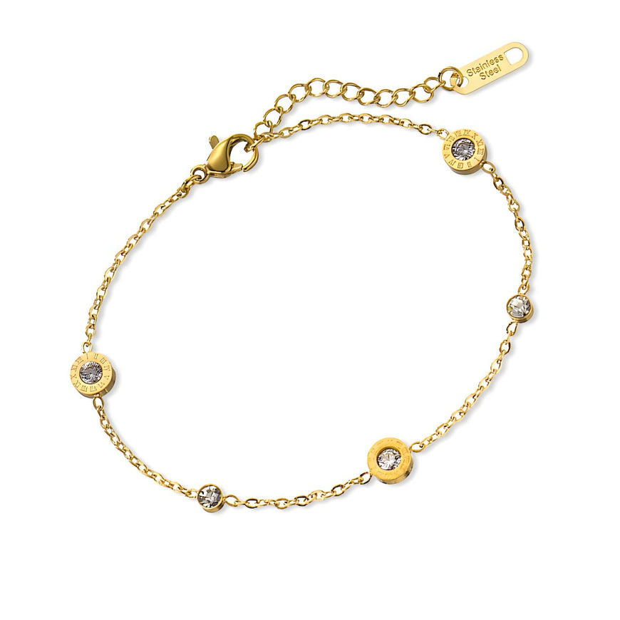 Bracelet-18K plated w Cubic Zirconia