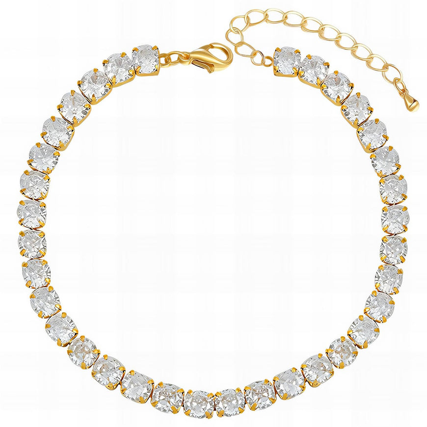 Bracelet-18K Plated w CZ Stones