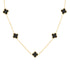 Black Flowers Necklace- 18K Plated