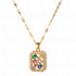 Multi Stone Pendant Necklace-18K Plated