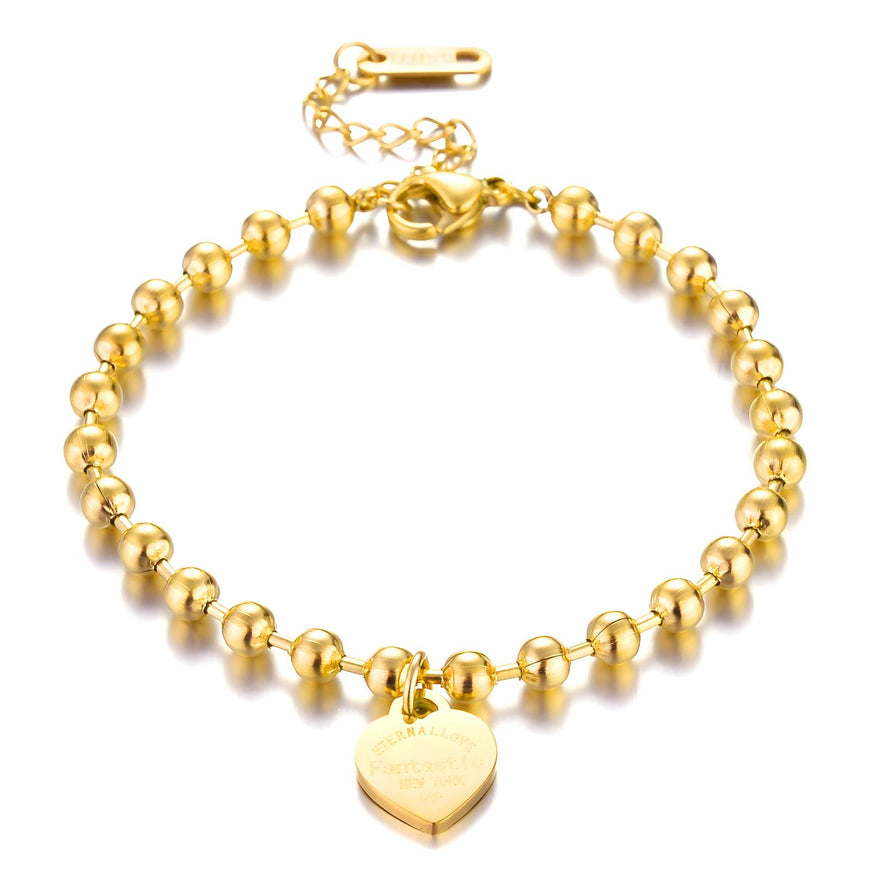 18K Gold Plated Heart Bracelet