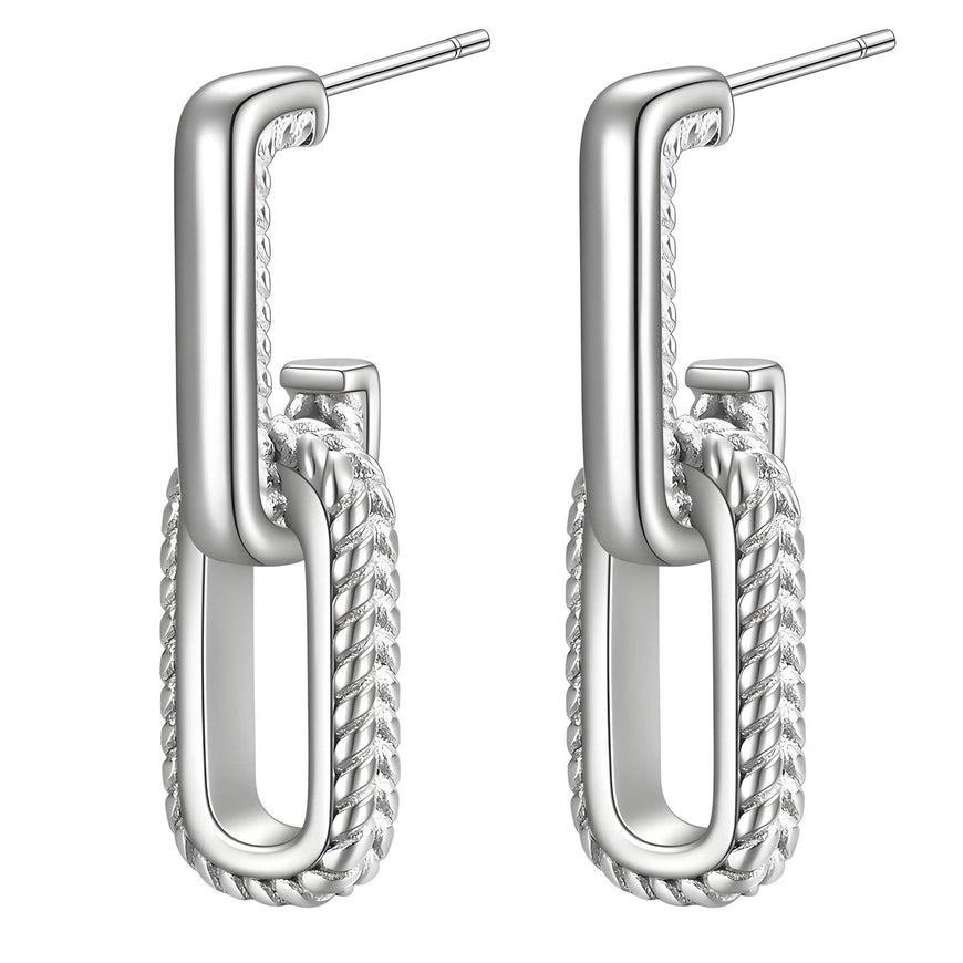 Stainless Steel Link Earrings