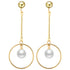 18K Plated/Pearl Dangle Earrings