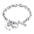 Heart Stainless Steel Bracelet with Toggle