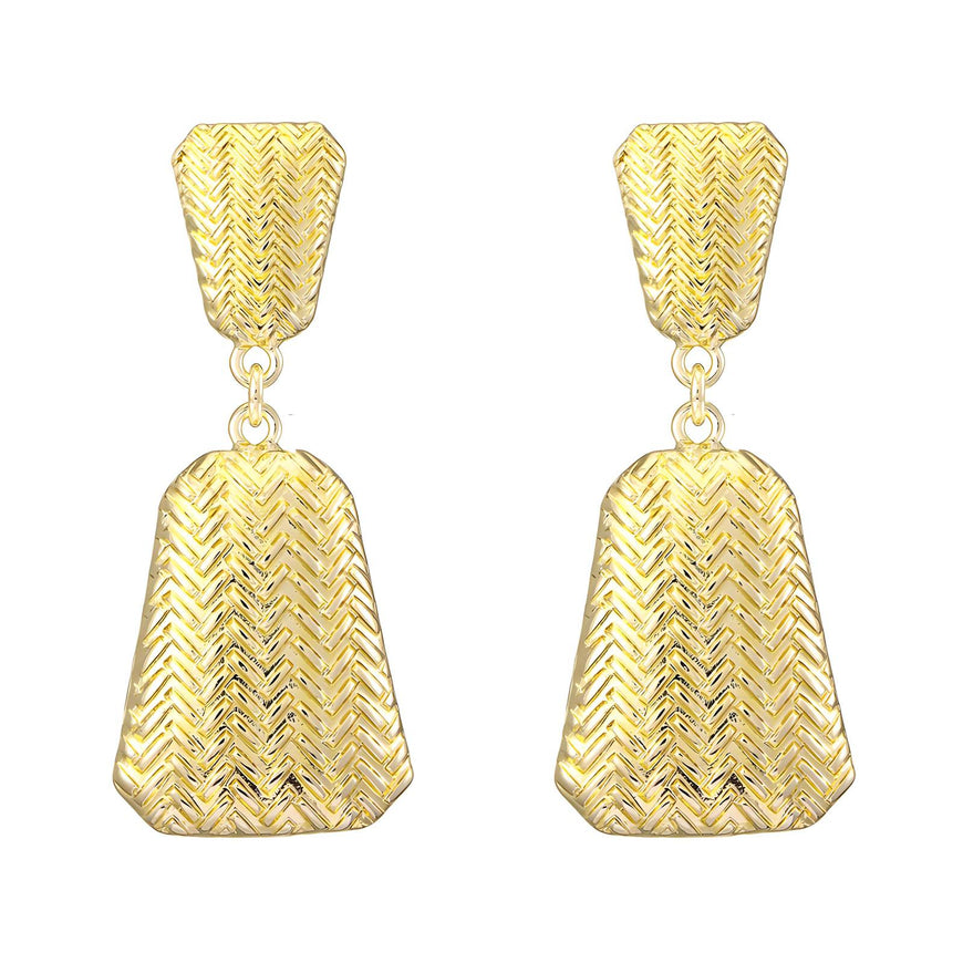18K Plated Zig Zag Dangle Earrings