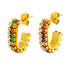 Multi-Colours Stone Earrimgs- 18K Plated