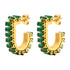 18K Plated Green Stone Earrings