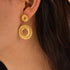 18K Plated 2 Circles Earrings