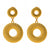 18K Plated 2 Circles Earrings