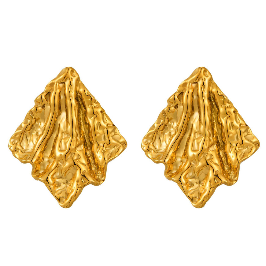 18K Plated Crinkled Studs