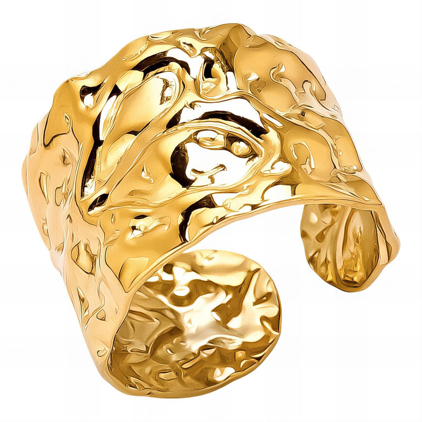 18K Hammered Gold Plated Ring