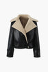 COMMENSE-Sherpa Lined Shearling Leather Flight Jacket