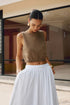 COMMENSE | Cotton Blends Crop Tank Top (S)