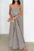 COMMENSE | Striped Pleated Cami Long Dress (S)