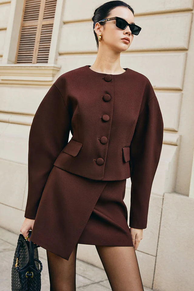 COMMENSE | Retro Puff-Sleeve Short Jacket (L)