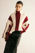 COMMENSE | Ribbed Color Block Turtleneck Sweater (XL)