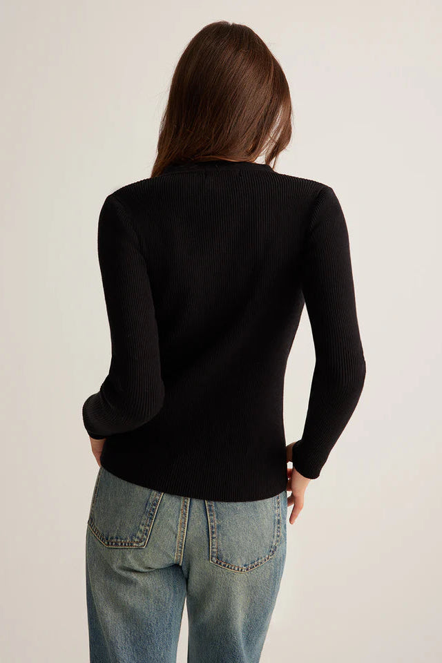 COMMENSE | Button Down Skinny Knit Top (M)