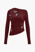 COMMENSE | Wool-Blend Asymmetrical Sequins Knit Top (L)