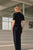  Metal Button Collar Midi Knit Dress