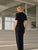 COMMENSE-Navy Knit Dress (S)