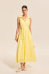 COMMENSE | Cotton Belted Embroidered Dress (L)