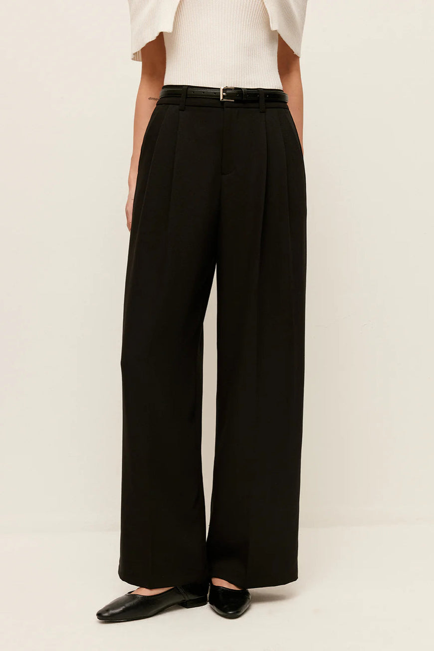 COMMENSE-Pleated Pant with Belt (XL/Fits 14)