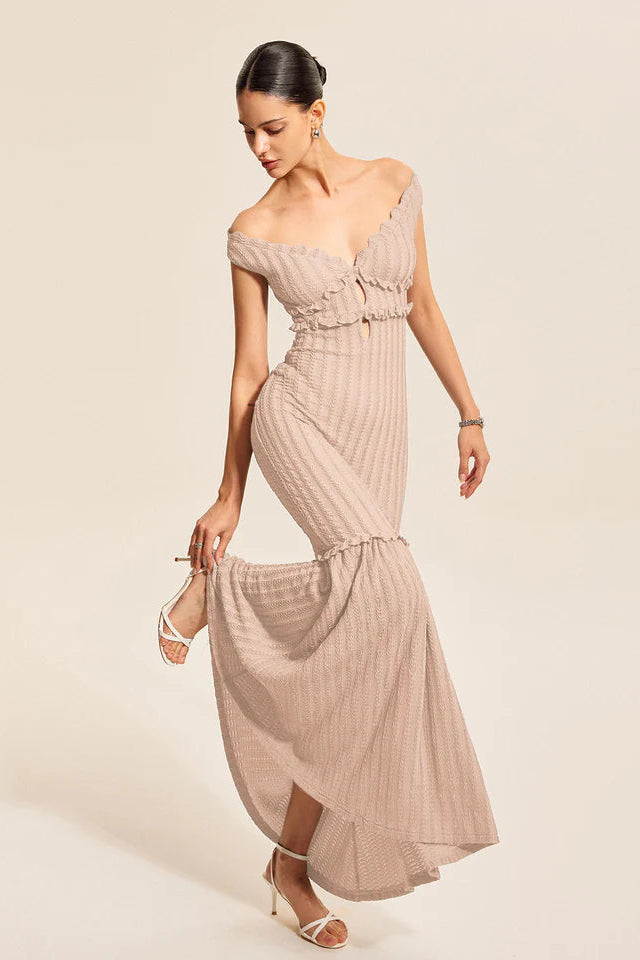 COMMENSE | Off-Shoulder Ruffle Detail Dress (L)