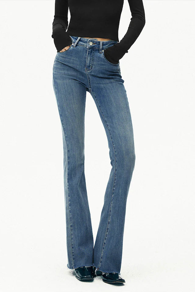 COMMENSE | High-Waist Denim Bootcut Jeans (M)