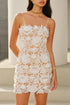 COMMENSE | Spaghetti Strap Floral Lace Bodycon Dress (XS)