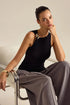 COMMENSE - Metal Decor Sleeveless Top (M)