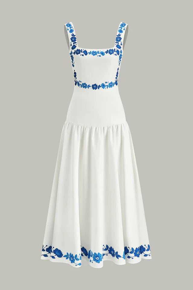 COMMENSE | Bow Back Print Midi Dress (S)