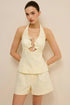 COMMENSE | Halter Cut-Out Top and Shorts Set (S)