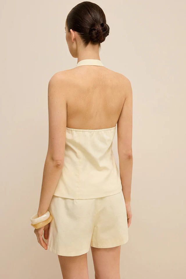 COMMENSE | Halter Cut-Out Top and Shorts Set (S)