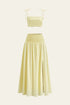 COMMENSE | Shirred Waist Split Thigh Skirt Set (S)