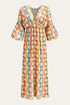 COMMENSE | Jacquard Print V-Neck Dress (S)