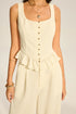 COMMENSE | Textured Peplum Top (S)