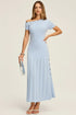 COMMENSE | One-Shoulder Button Detail Knit Maxi Dress (L)