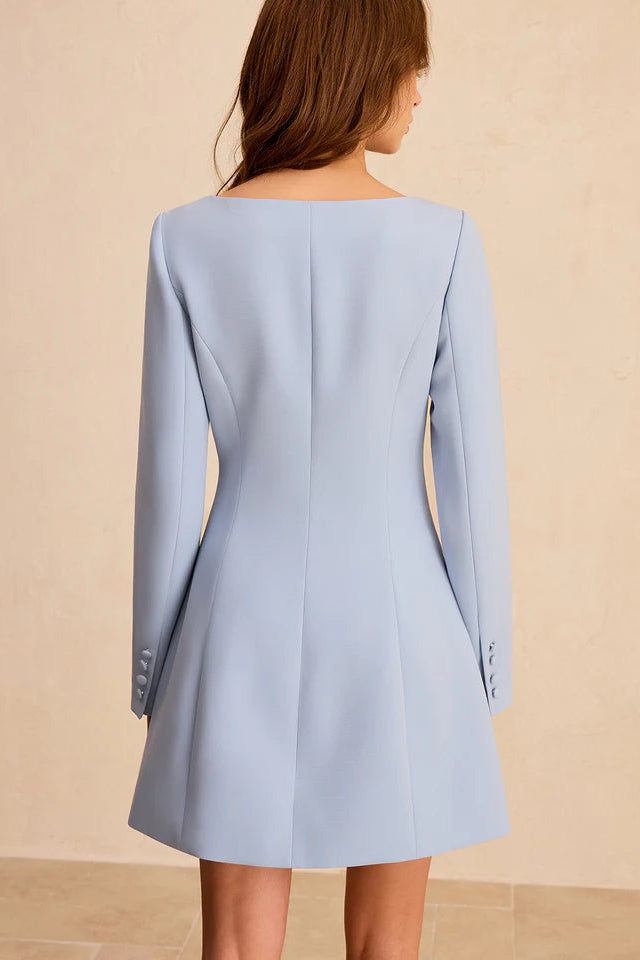COMMENSE | Long Sleeve Fitted A-Line Dress (L)