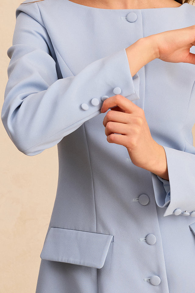 COMMENSE | Long Sleeve Fitted A-Line Dress (L)