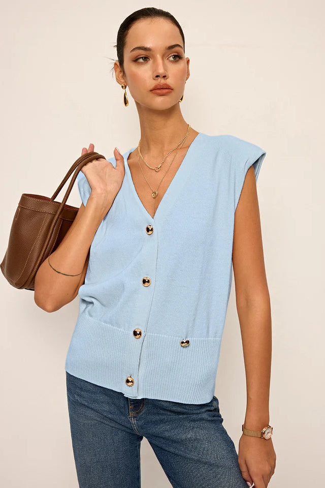 COMMENSE | Asymmetric Two-Way Wear Knit Vest (XL)
